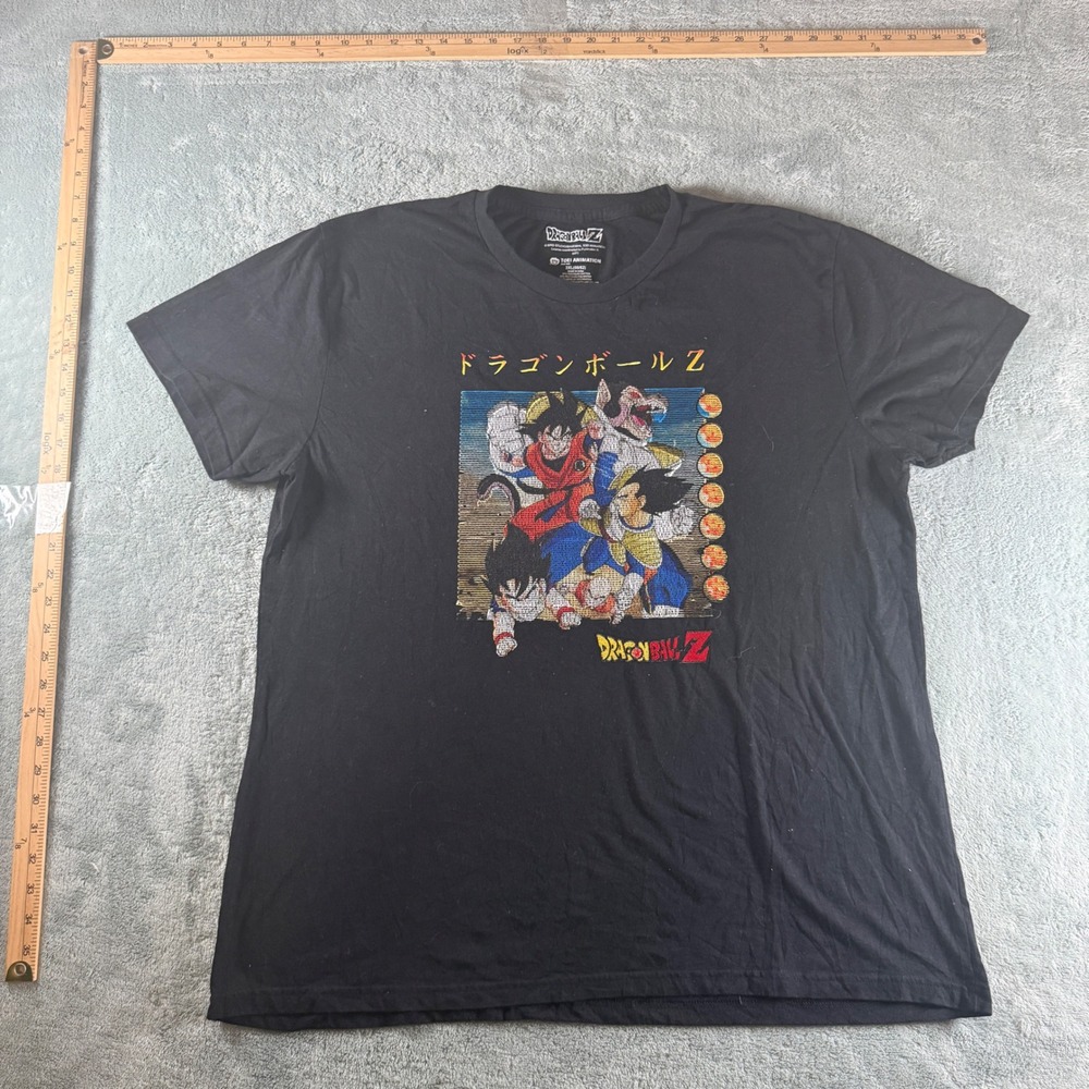 Dragon Ball Z Goku Vegeta Gohan Graphic T-Shirt Black Mens 2XL Toei Animation